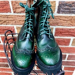 Jeffrey Campbell Green Leather boots.